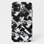 Zwart-wit met vlekken patroon van liefde Case-Mate iPhone case (Achterkant)