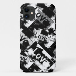 Zwart-wit met vlekken patroon van liefde Case-Mate iPhone case