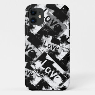 Zwart-wit met vlekken patroon van liefde Case-Mate iPhone case