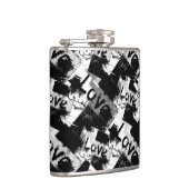 Zwart-wit met vlekken patroon van liefde heupfles (Rechts)