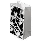 Zwart-wit met vlekken patroon van liefde klein cadeauzakje (Achterkant Gekanteld)