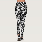 Zwart-wit met vlekken patroon van liefde leggings (Achterkant)