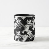 Zwart-wit met vlekken patroon van liefde mok (Midden)