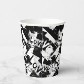Zwart-wit met vlekken patroon van liefde papieren bekers (Rechts)
