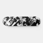 Zwart-wit met vlekken patroon van liefde persoonlijk skateboard (Horizontaal)