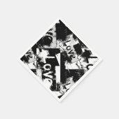 Zwart-wit met vlekken patroon van liefde servet (Hoek)