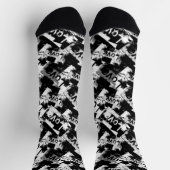 Zwart-wit met vlekken patroon van liefde sokken (Top)