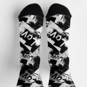 Zwart-wit met vlekken patroon van liefde sokken (Top)