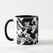 Zwart-wit met vlekkenpatroon van liefde mok (Links)