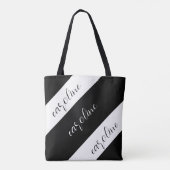 Zwart-wit met zwart-wit dikke roetjes tote bag (Achterkant)