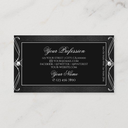  zwart-wit met zwarte handpjes  Ornament Visitekaartje (Achterkant)