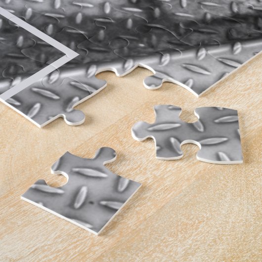 Zwart-wit metalen optisch lichttrap legpuzzel (Zijkant)