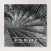 Zwart-wit metalen optisch lichttrap legpuzzel (Horizontaal)