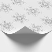 Zwart-Wit Metatron's Kubus Cadeaupapier (Hoek)