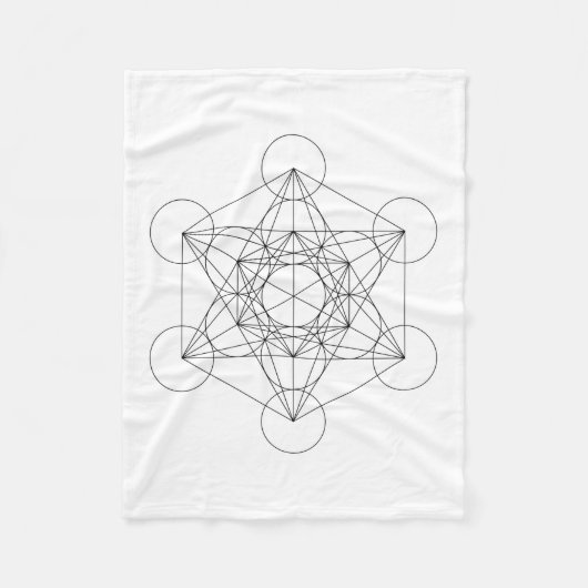 Zwart-Wit Metatron's Kubus Fleece Deken (Voorkant)