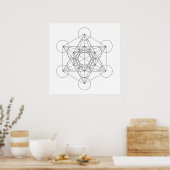 Zwart-Wit Metatron's Kubus Poster (Keuken)