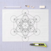 Zwart-Wit Metatron's Kubus Tissuepapier (Craft)