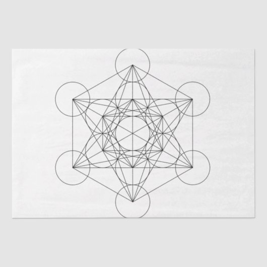 Zwart-Wit Metatron's Kubus Tissuepapier (Voorkant)