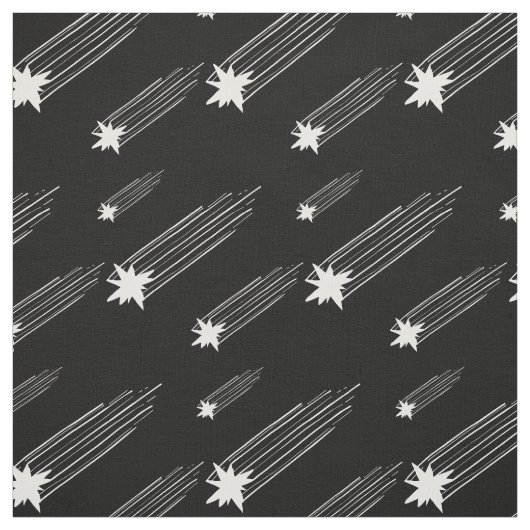 Zwart-wit Meteor Douche Shooting Star Print Stof (Swatch)