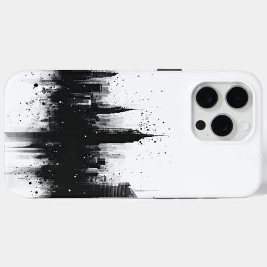 Zwart-wit Metropolis Case-Mate iPhone Case (Achterkant (horizontaal))