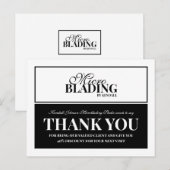 Zwart Wit Microblading Bedankt Klant Korting Briefkaart (Voorkant / Achterkant)