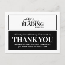 Zwart Wit Microblading Bedankt Klant Korting