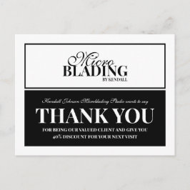 Zwart Wit Microblading Bedankt Klant Korting Briefkaart