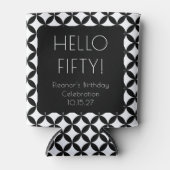 Zwart Wit Mid Century Mod 50e verjaardag Custom Blikjeskoeler (Voorkant)