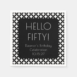 Zwart Wit Mid Century Mod 50e verjaardag Custom Servet
