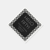 Zwart Wit Mid Century Mod 50e verjaardag Custom Servet (Hoek)