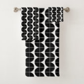 Zwart-wit Mid Century Modern Abstract Bad Handdoek (Insitu)