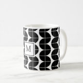 Zwart-wit Mid Century Modern Abstract Monogram Koffiemok (Voorkant rechts)