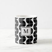 Zwart-wit Mid Century Modern Abstract Monogram Koffiemok (Center)
