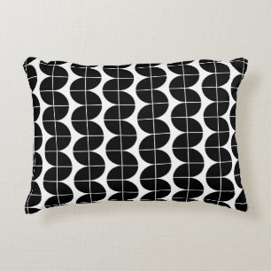 Zwart-wit Mid Century Modern Abstract patroon Accent Kussen
