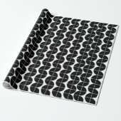 Zwart-wit Mid Century Modern Abstract patroon Cadeaupapier (Uitgerold)