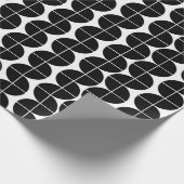 Zwart-wit Mid Century Modern Abstract patroon Cadeaupapier (Hoek)