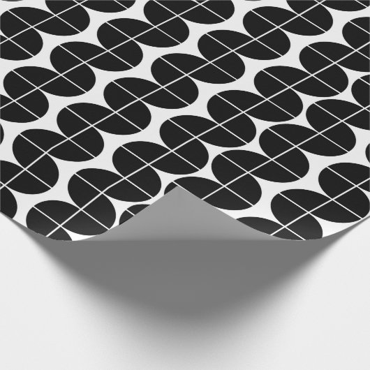 Zwart-wit Mid Century Modern Abstract patroon Cadeaupapier (Hoek)
