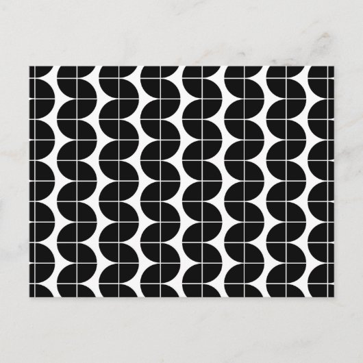 Zwart-wit Mid Century Modern Abstract patroon Feestdagenkaart (Voorkant)