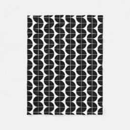 Zwart-wit Mid Century Modern Abstract patroon Fleece Deken