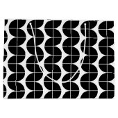 Zwart-wit Mid Century Modern Abstract patroon Groot Cadeauzakje (Achterkant)