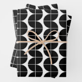 Zwart-wit Mid Century Modern Abstract patroon Inpakpapier Vel (In situ)