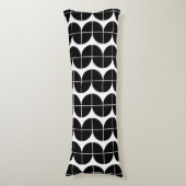 Zwart-wit Mid Century Modern Abstract patroon Lichaamskussen (Voorkant Verticaal)
