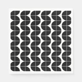 Zwart-wit Mid Century Modern Abstract patroon Servet