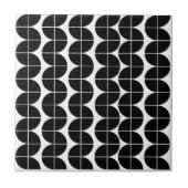 Zwart-wit Mid Century Modern Abstract patroon Tegeltje (Voorkant)