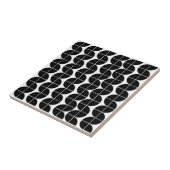 Zwart-wit Mid Century Modern Abstract patroon Tegeltje (Zijkant)