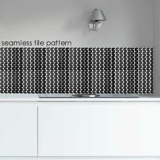 Zwart-wit Mid Century Modern Abstract patroon Tegeltje