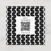 Zwart-wit Mid Century Modern Abstract patroon Vierkante Visitekaartje (Voorkant)