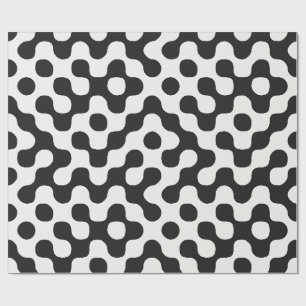 Zwart-wit Mid Century Modern Stippen Cadeaupapier