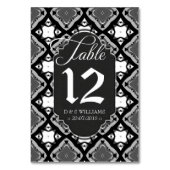 Zwart+Wit Middeleeuwse Batik Tafelnummer Kaarten (Voorkant)