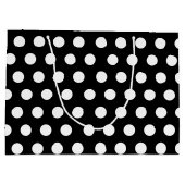 Zwart-wit middelgrote podium podium dot Aangepaste Groot Cadeauzakje (Achterkant)